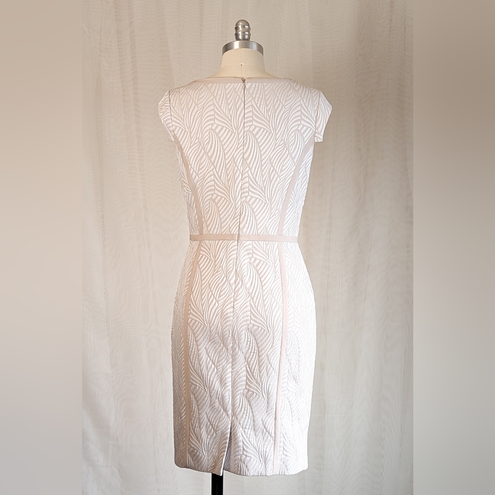 ANTONIO MELANI Cream Textured Midi Dress - Picture 3 of 6